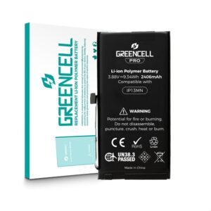 iPhone 13 Mini Battery Replacement Greencell with Adhesive Strips 2406mAh (TI chip -27546-A3 IC & Original Cell)
