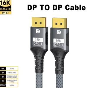Display Port Cable 8K @ 120Hz 4K @ 240Hz 80Gbps HRD Video Audio Cable 1M 2M
