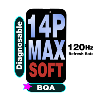 iPhone 14 Pro Max Screen Replacement Soft OLED 120Hz Refresh Rate (Diagnosable Ready) BQA
