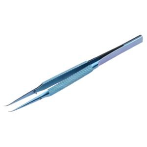 Precise Titanium Alloy Tweezers Bent Tip 14 cm