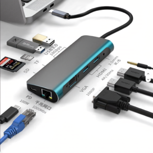8 In 1 Station For Laptop Docking Type-C Dual Hdmi Hub Adapter Triple Display